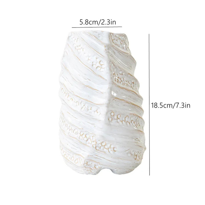 Wide Mouth Ceramic Vase – Nordic Minimalist Table Centerpiece