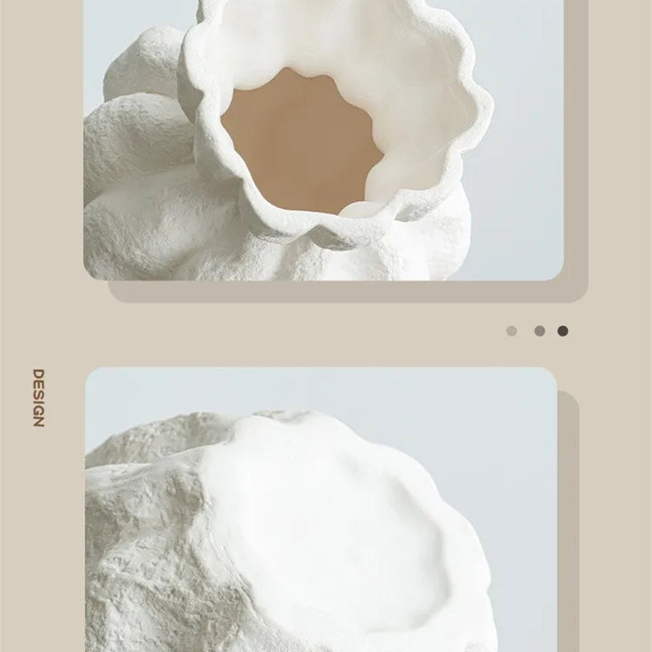 Nordic White Ceramic Vase – Modern Centerpiece Decoration