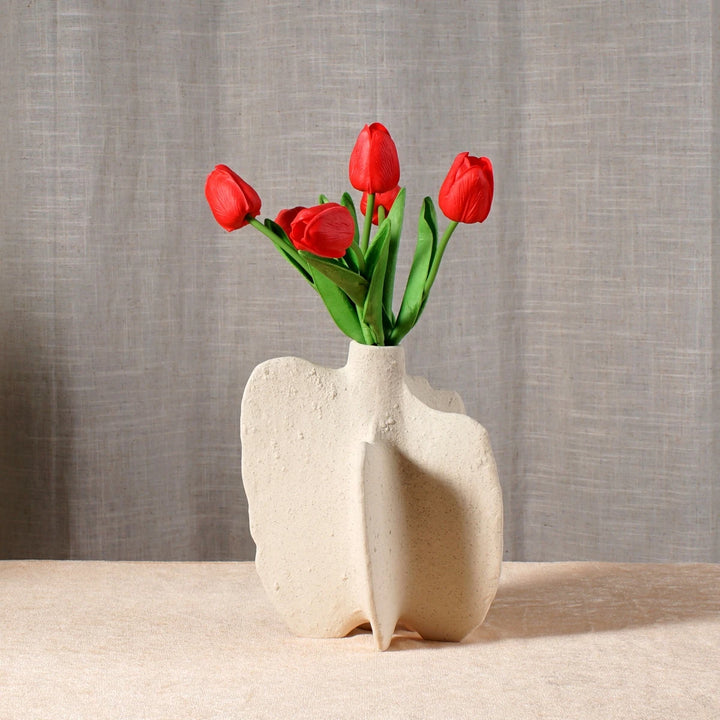 Ceramic Coastal Vase – Nordic Starfish & Waves Decor