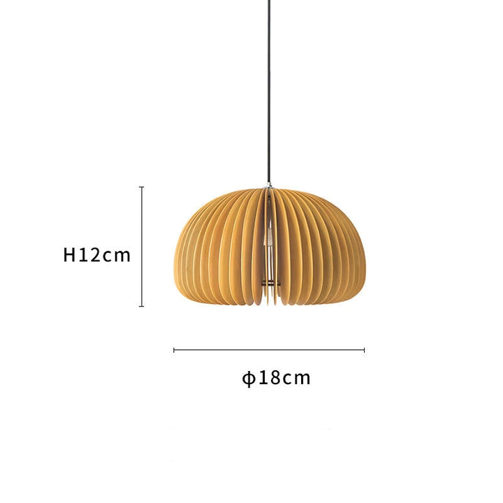 Modern Wooden Pendant Light – Japanese Style Pumpkin Chandelier for Bedroom, Restaurant, Hotel or Living Room Decor