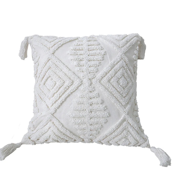 Boho Tufted Pillow Cover – Tassel Cotton Cushion Case