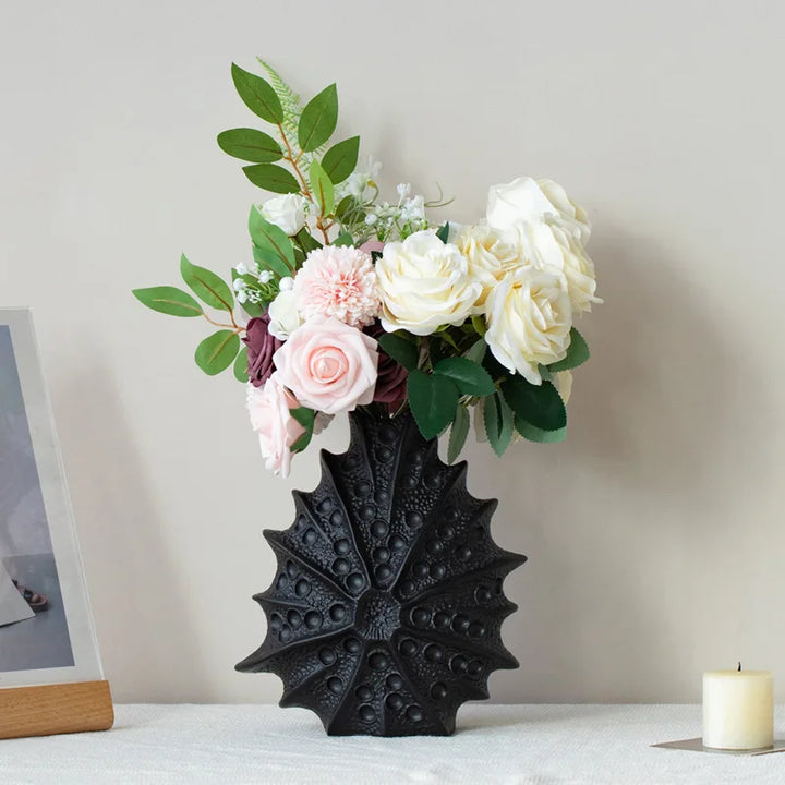 Sea Urchin Ceramic Vase – Modern Home Centerpiece