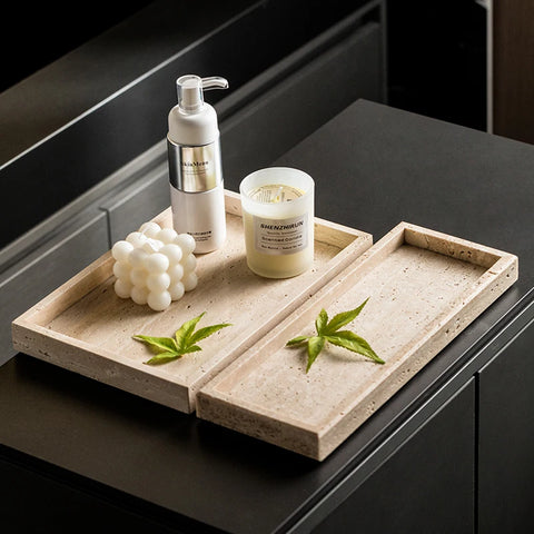 Natural Travertine Counter Tray for Bathroom & Kitchen