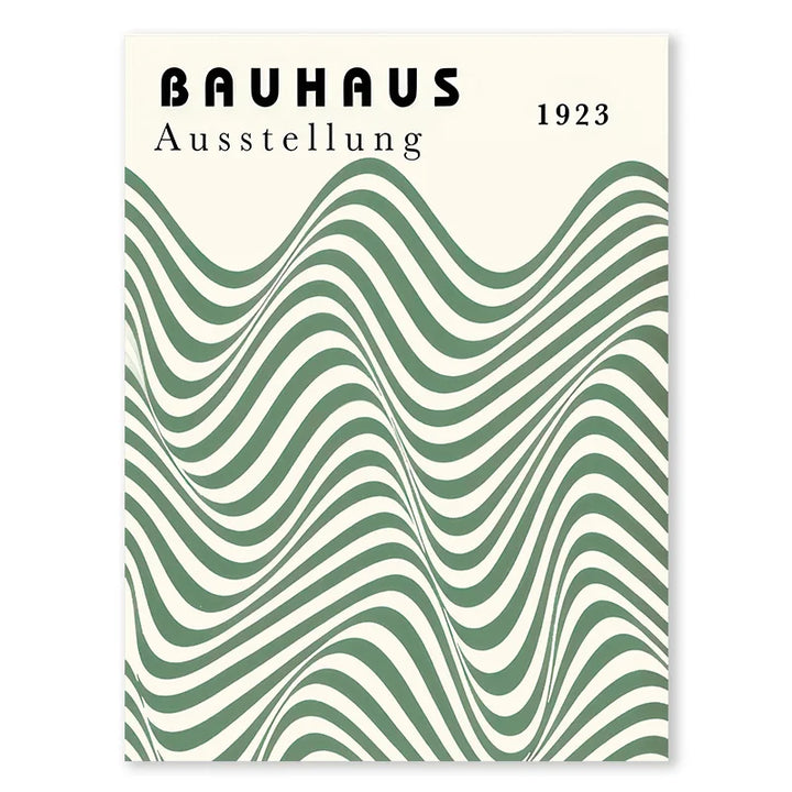Green Abstract Bauhaus Canvas Poster for Wall Decor