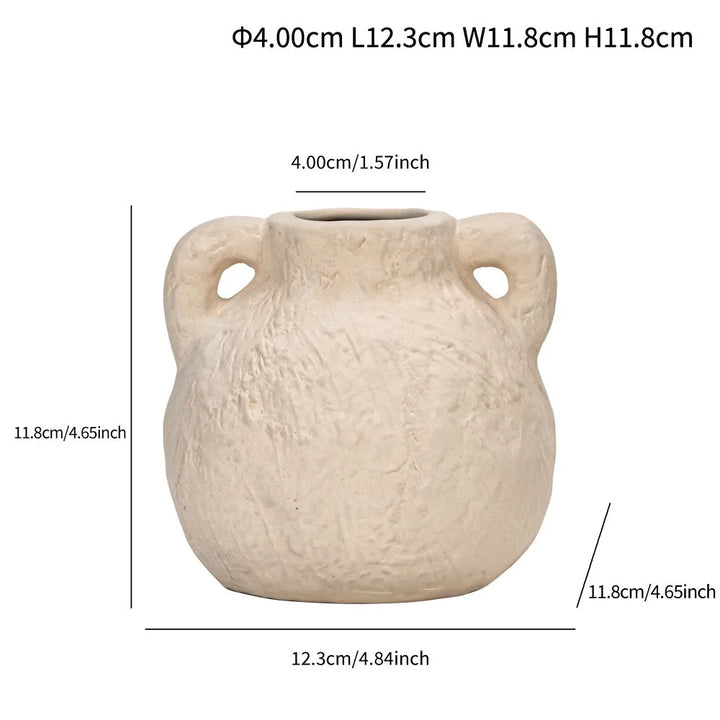 Mini Ceramic Bud Vase – Stone-Look Small Flower Pot Decor