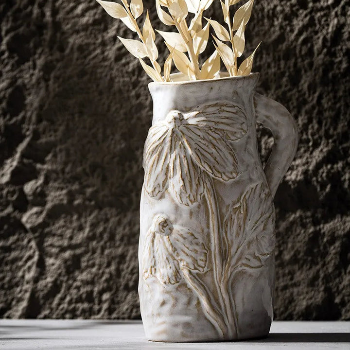 Wabi Sabi Ceramic Vase – Nordic Retro Tabletop Decor