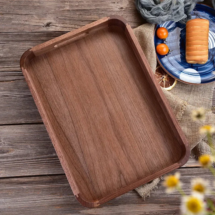 Black Walnut Wood Tray – Handcrafted Mortise & Tenon Design