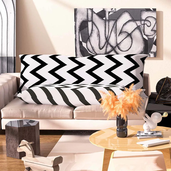 Nordic Cotton Long Pillow Case – Soft Wave Body Pillow Cover