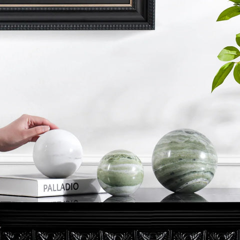 Natural Marble Decorative Sphere – Travertine Stone Ball Décor