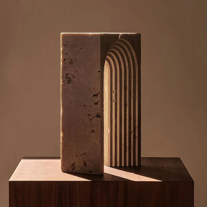 Minimalist Travertine Sculpture – Luxury Marble Home Décor