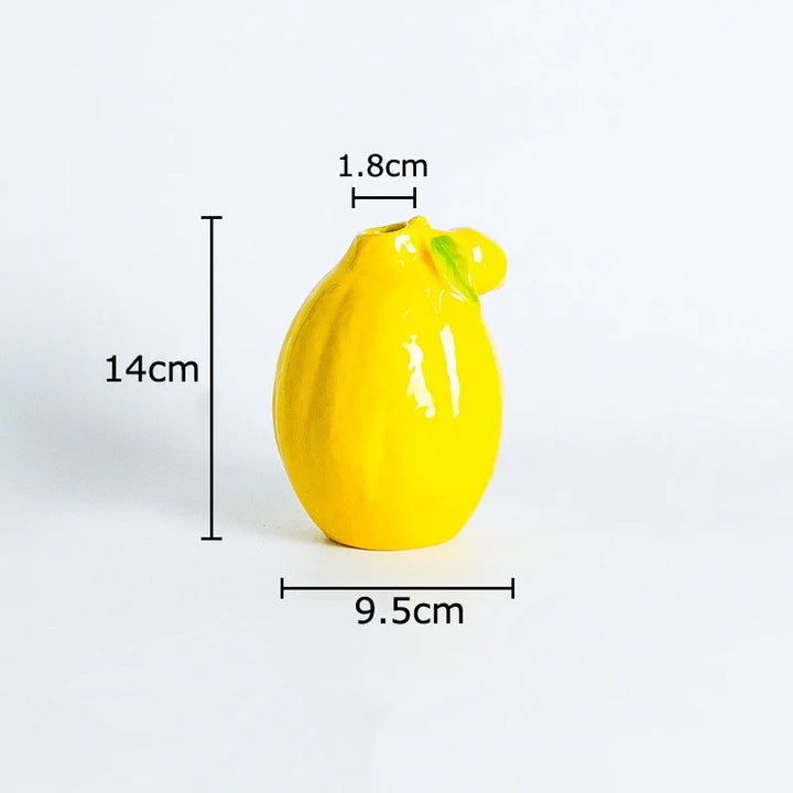 Creative Lemon Ceramic Vase – Modern Fruit Decor