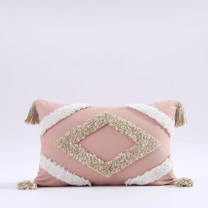 Boho Tufted Tassel Cushion Covers – Luxury Cotton Macrame Decorative Pillow Cases for Sofa, Bed & Living Room Decor
