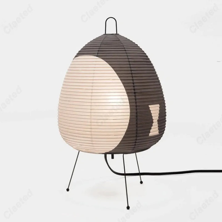 Minimalist Rice Paper LED Table Lamp – Retro Japanese Style Decorative Lighting for Bedroom & Living Room