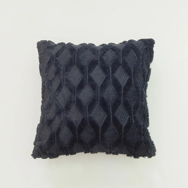 3D Plush Geometric Embroidered Cushion Cover