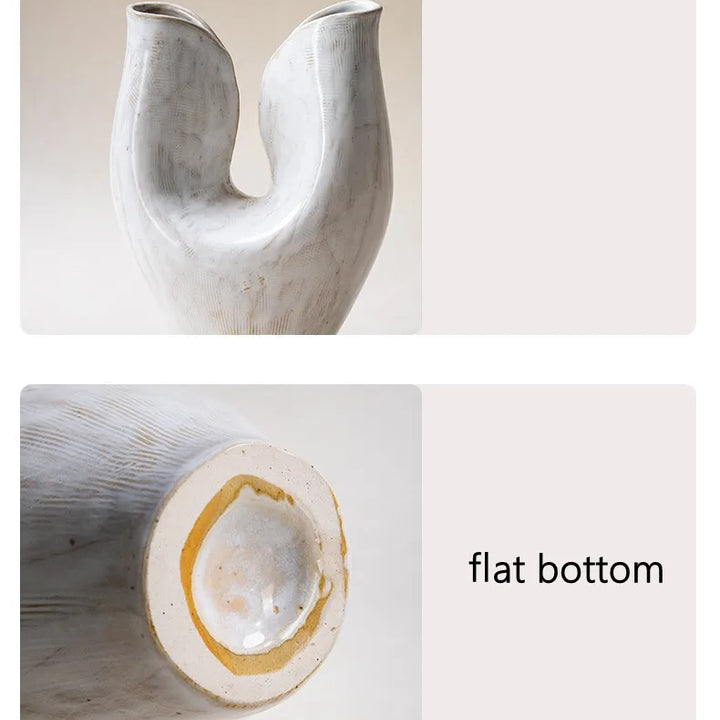 Double Mouth Ceramic Vase – Nordic Retro Home Decor