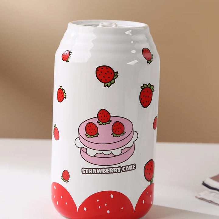 Pop Art Ceramic Can Vase – Modern Flower Holder