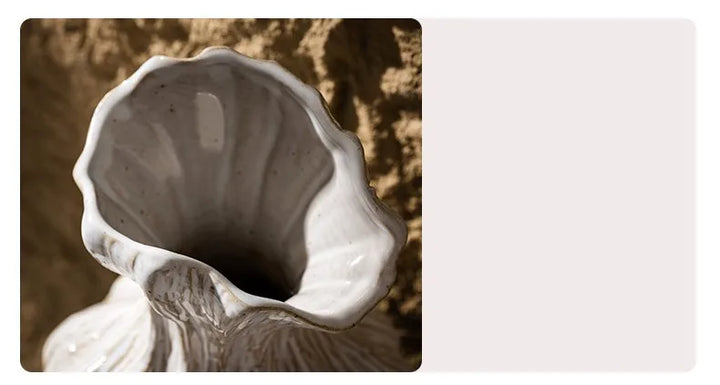 Wabi Sabi Ceramic Vase – Retro Centerpiece for Dried Flowers