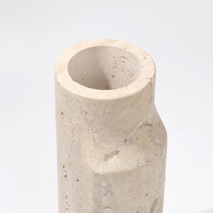 Minimalist Marble Travertine Vase – Scandinavian Table Decor