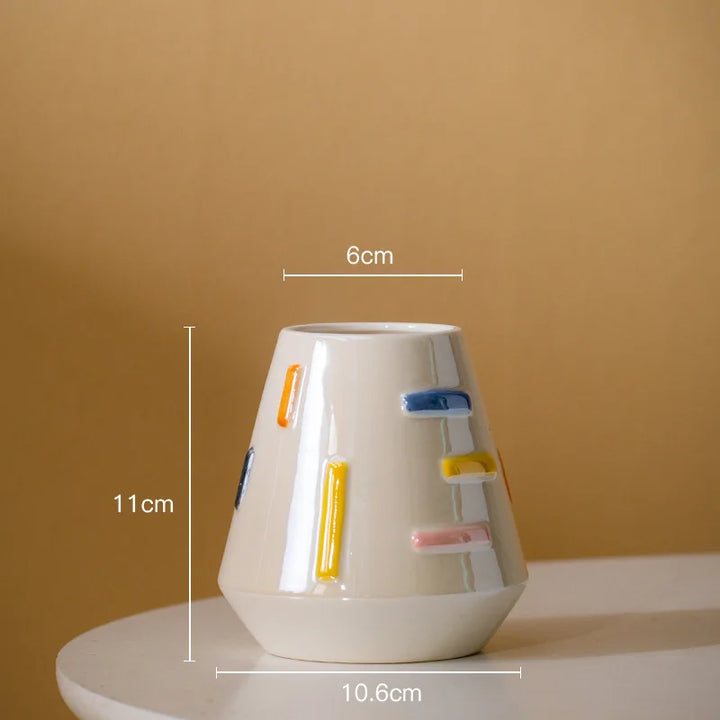 Colorful Ceramic Dopamine Vase – Modern Table Decor