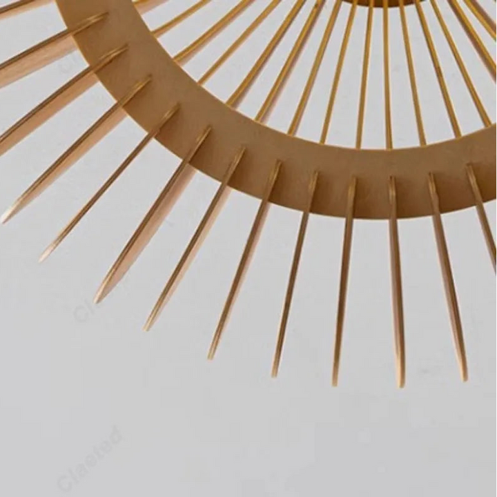 Creative Wooden LED Pendant Light – Vintage Modern Ceiling Lamp