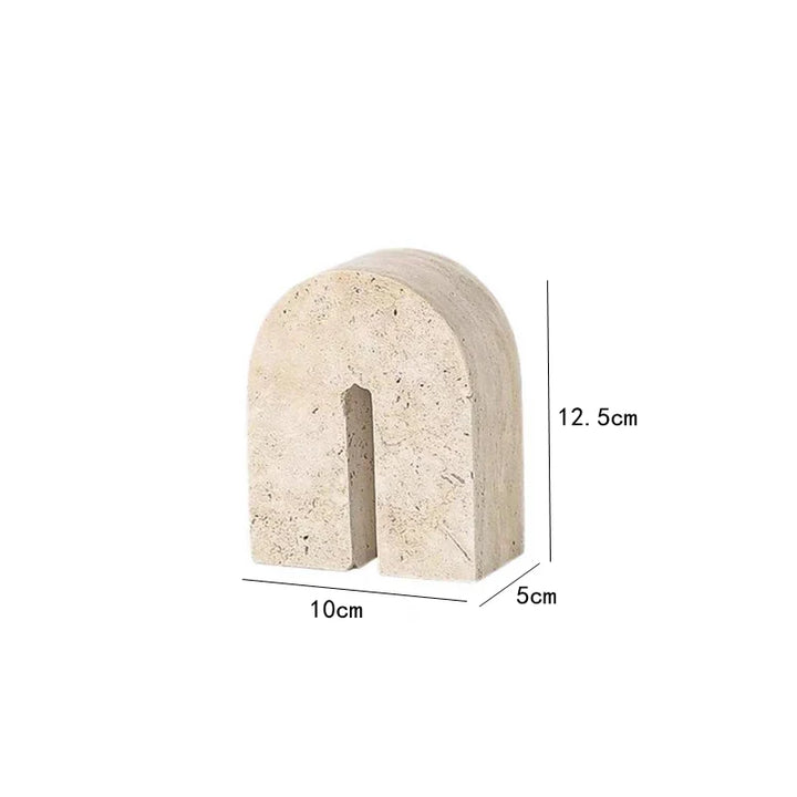Travertine Archway Sculpture – Modern Stone Figurine for Shelf, Coffee Table, Bookshelf & TV Cabinet | Minimalist Home Decor