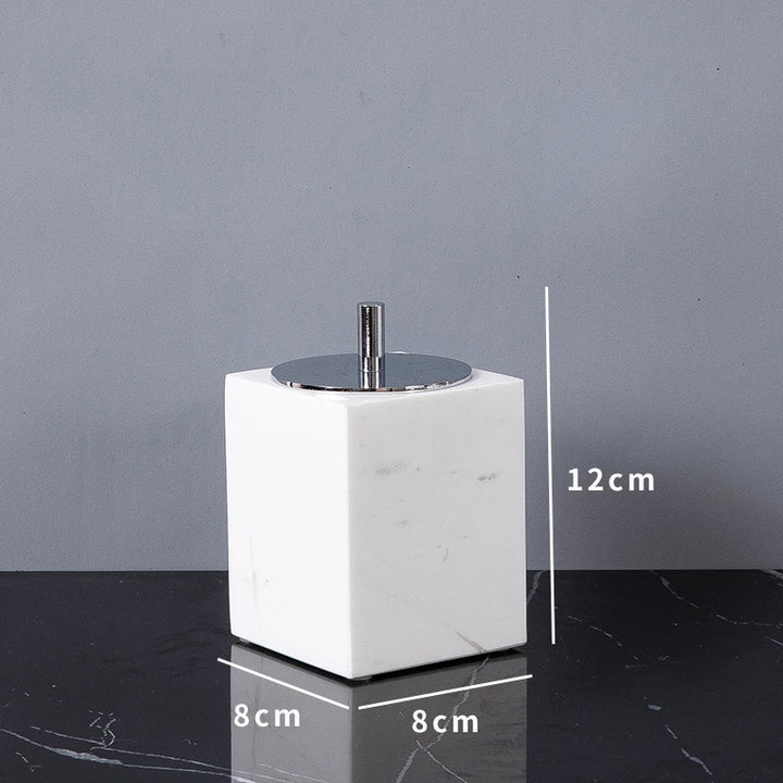 Volakas White Marble Bathroom Accessories Set