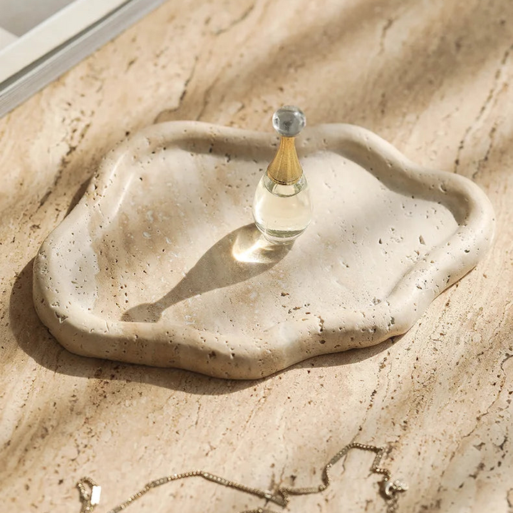 Travertine Jewelry and Perfume Tray – Natural Stone Display