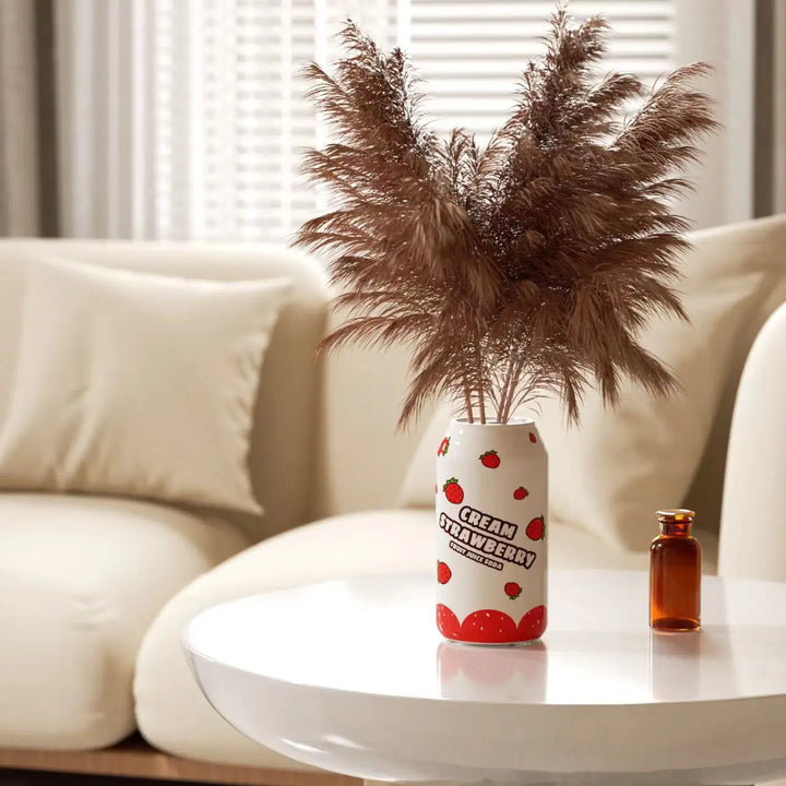 Pop Art Ceramic Can Vase – Modern Flower Holder