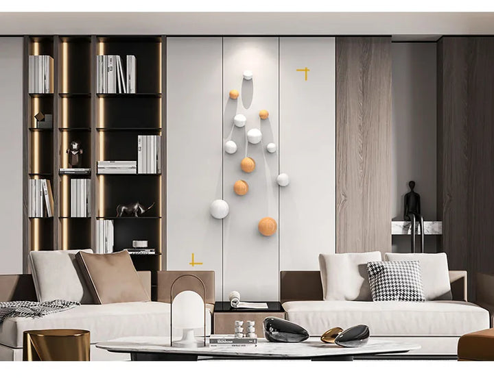 Golden and Silver Ball Wall Hanging Set – Modern Decor