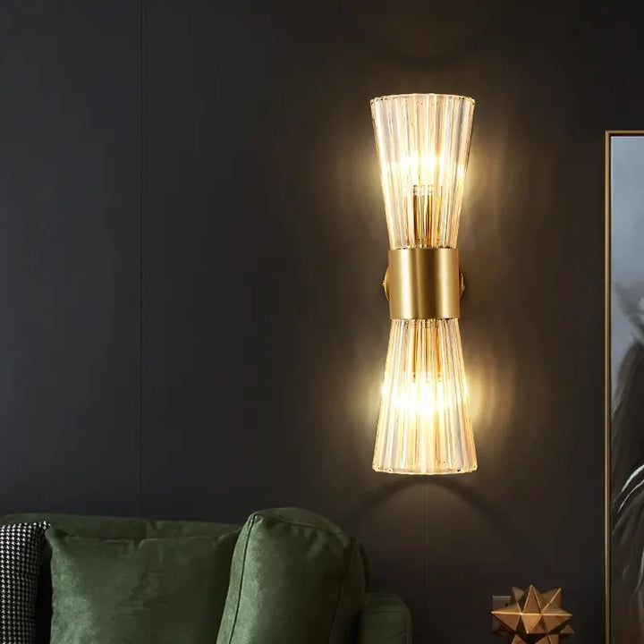 Modern Crystal Wall Lamp – Golden Electroplated Sconce