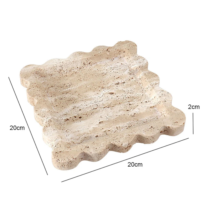Natural Travertine Marble Incense Burner – Wabi-Sabi Ball-Shaped Stone Holder for Home & Spiritual Decor