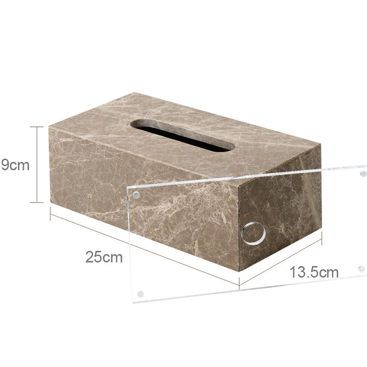 Emperador Marble Bathroom Set – Natural Stone Soap Dish & Tray