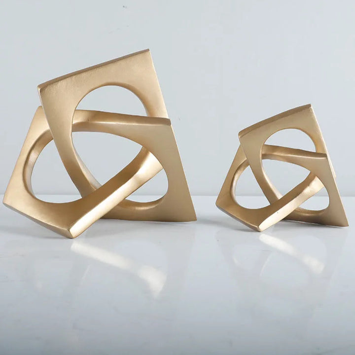 Abstract Geometric Sculpture – Modern Resin Desk Ornament
