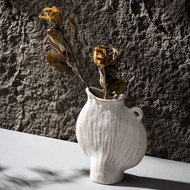 Wabi Sabi Ceramic Vase – Nordic Tabletop Home Decor