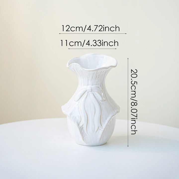 Retro Nordic Ceramic Vase – Modern Minimalist Home Décor