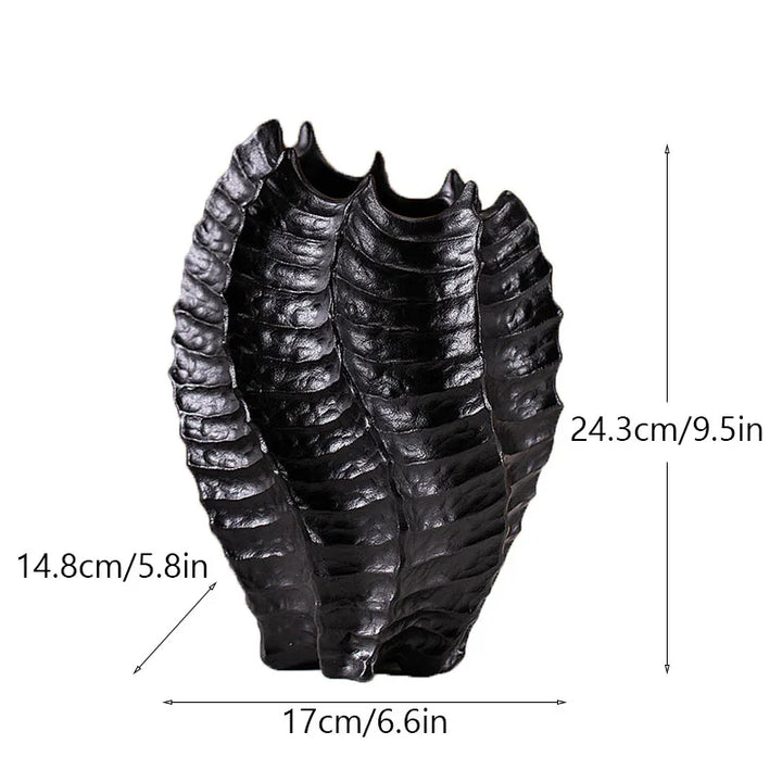 Ceramic Coastal Vase – Nordic Starfish & Waves Decor