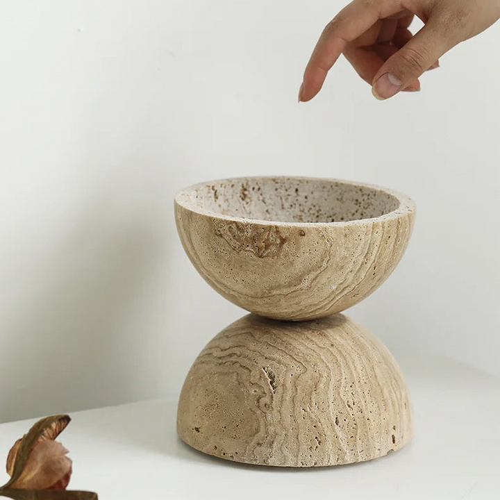 Beige Travertine 9-Hole Sphere Incense Burner