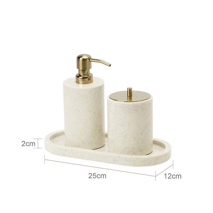 Crema Nuova Marble Bathroom Accessories Set