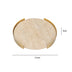 Round Travertine Tray with Metal Frame