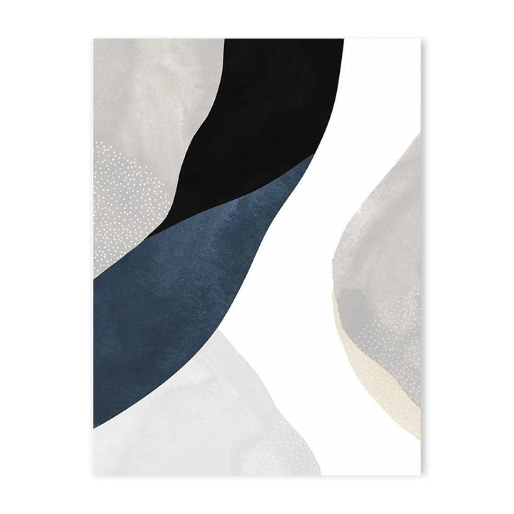 Navy Blue Abstract Canvas Print – Modern Wall Art Decor
