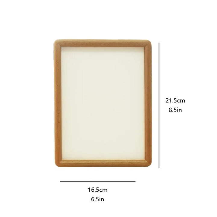 Minimalist Solid Wood Photo Frame – Nordic Style Beech & Ebony Tabletop Display for Home or Office