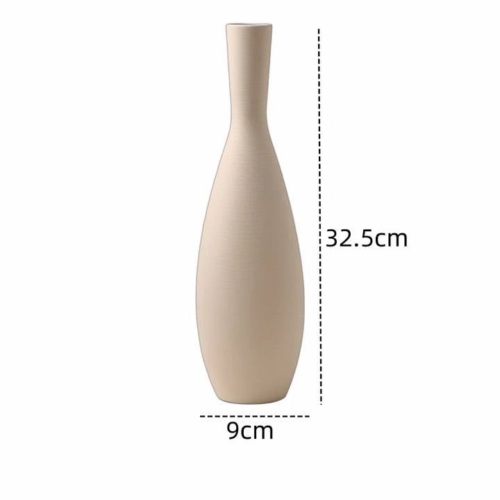 Nordic Retro Ceramic Vase – Modern Tabletop Centerpiece