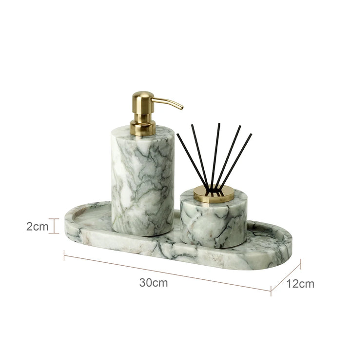 Cold Emerald Marble Bathroom Accessories Set