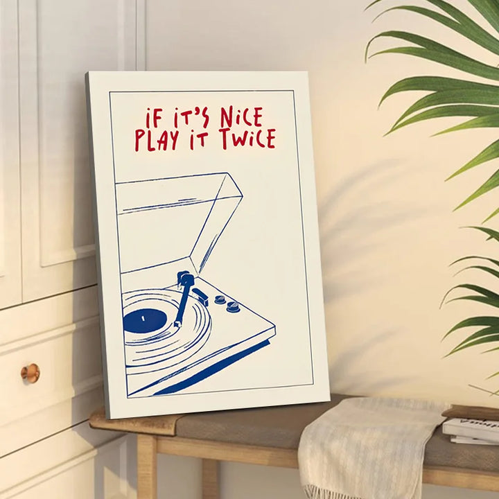 Retro Record Player Canvas – Modern Music Wall Art