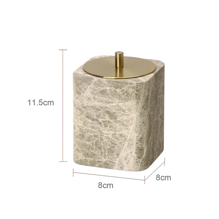 Emperador Marble Bathroom Set – Natural Stone Soap Dish & Tray