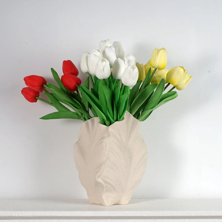 Modern Irregular Ceramic Vase – Nordic Centerpiece for Pampas Grass & Dried Flowers