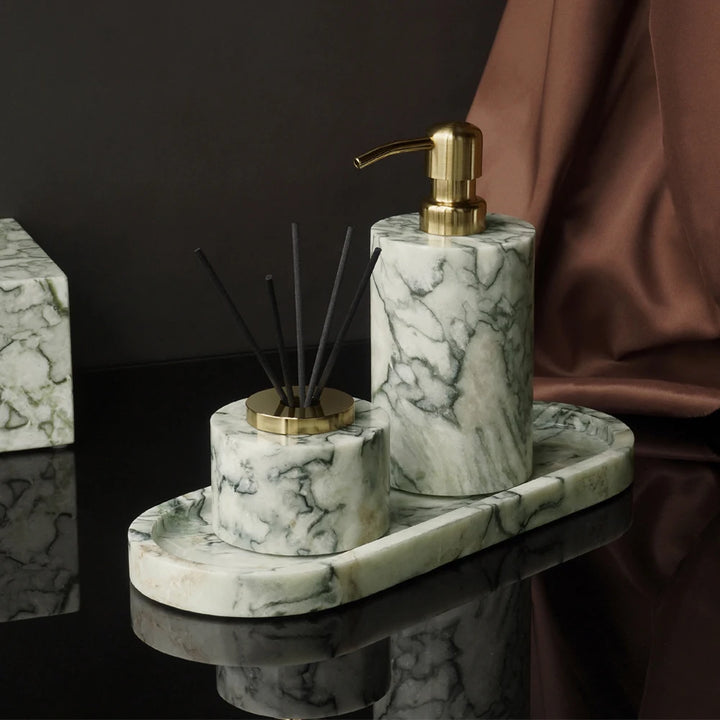 Cold Emerald Marble Bathroom Accessories Set