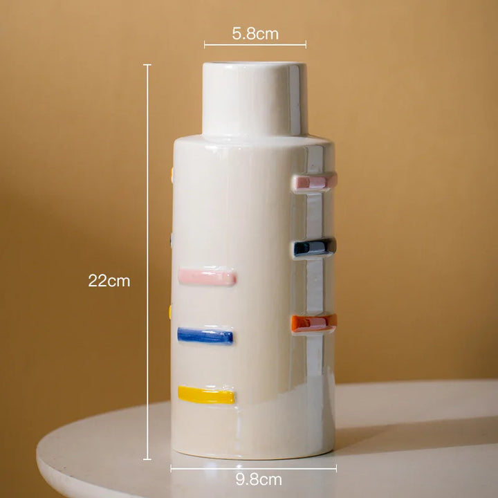 Colorful Ceramic Dopamine Vase – Modern Table Decor