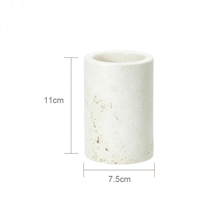 Beige Travertine Bathroom Set – Natural Marble Accessories