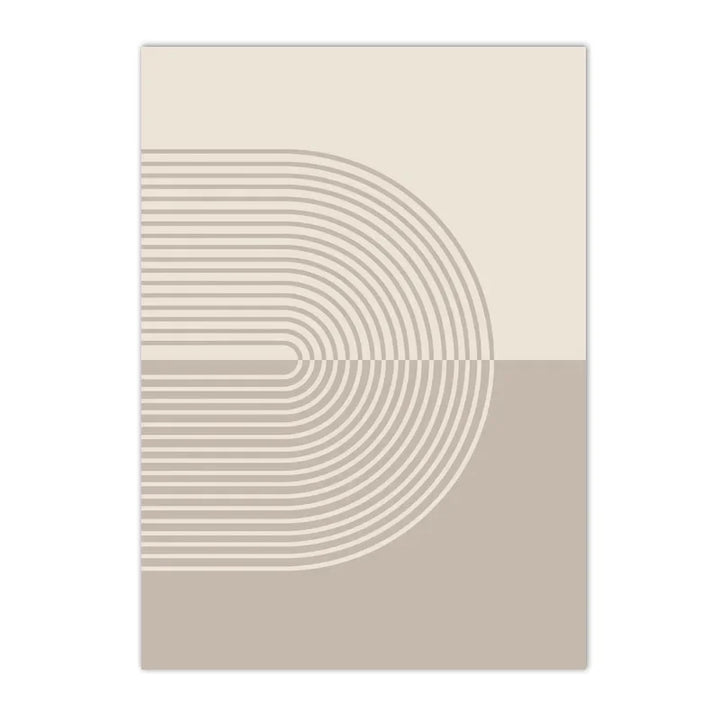 Modern Minimalist Beige Line Canvas Print – Abstract Boho Wall Art for Bedroom & Living Room | Unframed Three-Piece Poster Set